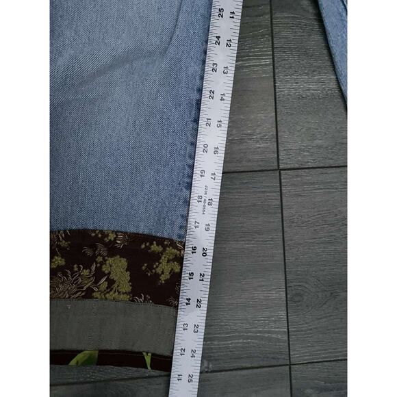 Billy Blues women's cropped jeans blue patches Y2K Size 26 Mid Rise A000167 - Picture 7 of 14